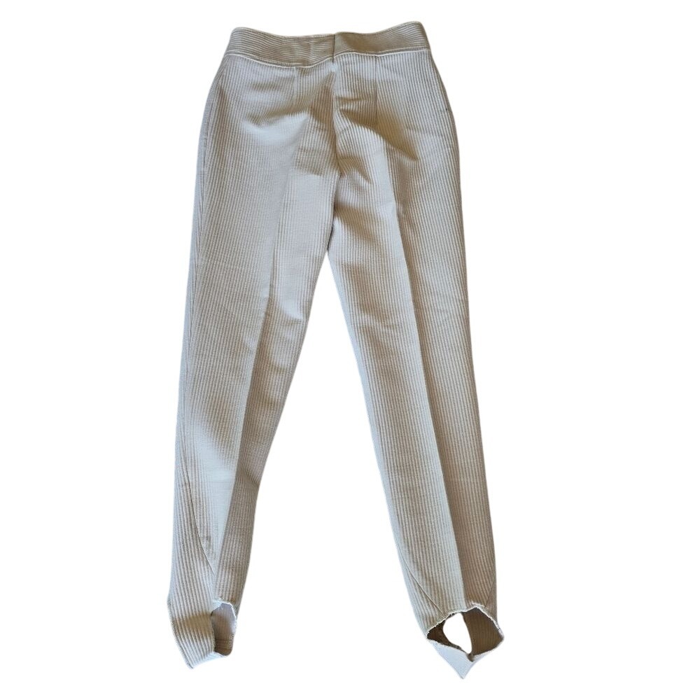 Vintage  Nils Pants Womens Beige Wool‎ Blend Stirrups Snowboarding Ski Size M
